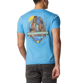 Columbia T-Shirt Heren, Cliffed Blauw, 62XRBTVJW